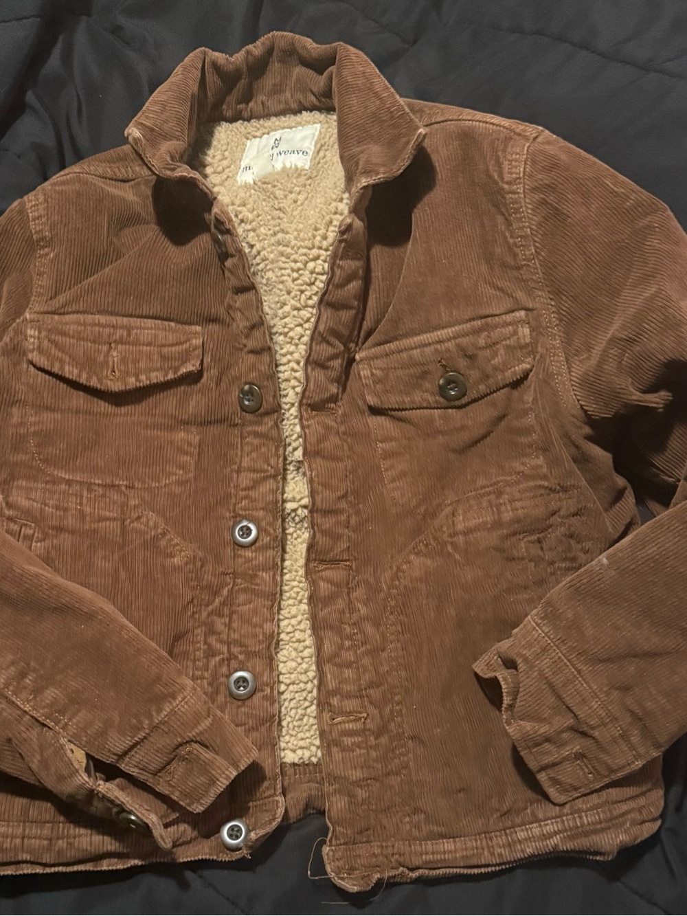 Mutual Weave Men’s Brown Corduroy Sherpa Lined Jacket Size Small